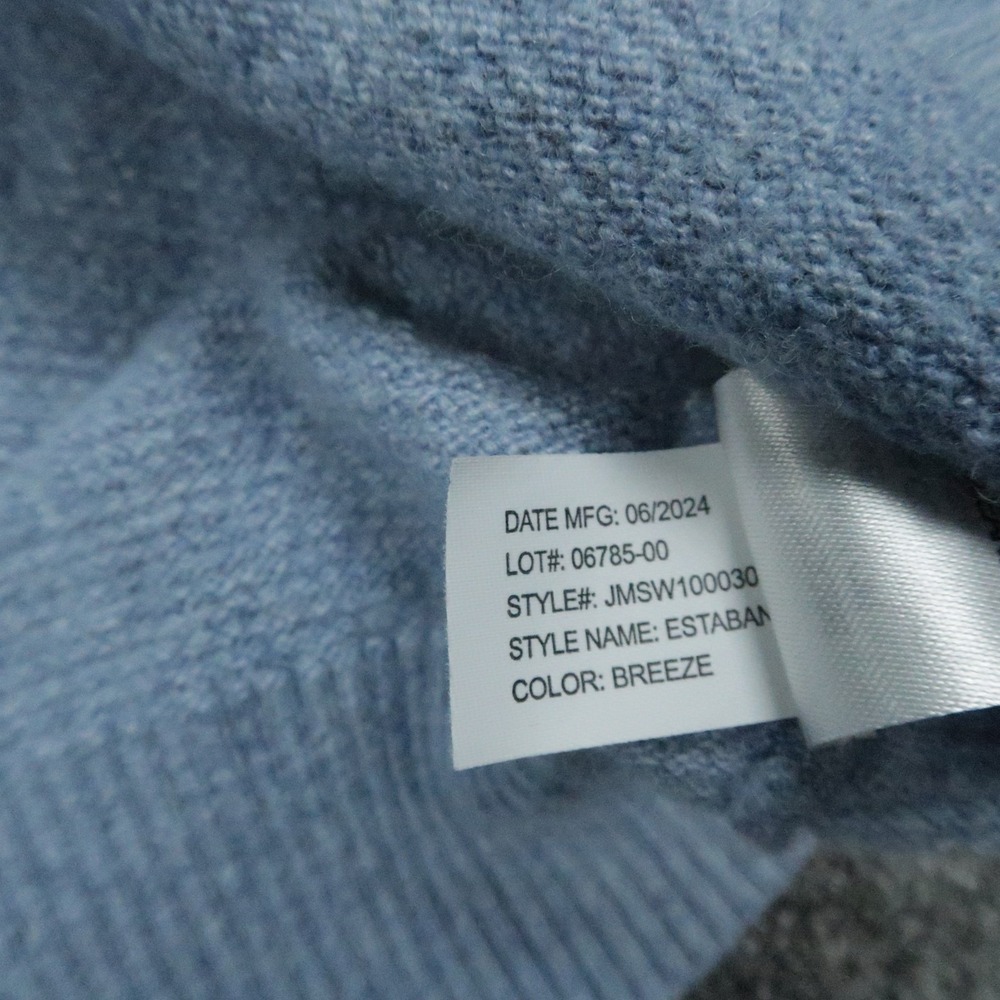 johnnie O Sweater Mens Large Blue Esteban Johnny Collar Pullover Wool Cashmere - Picture 5 of 10